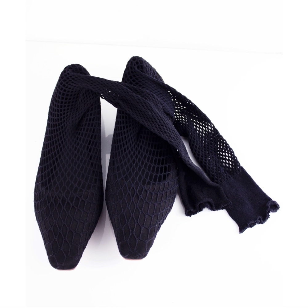 Fishnet Covered Flats